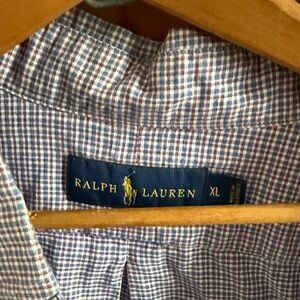 Ralph Lauren Men's Checkered Shirt in Blue and White